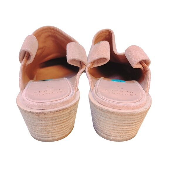 Laurence Dacade Clog Suede Mules Pink Western Embroidered Square Toe 7.5 - Picture 4 of 7